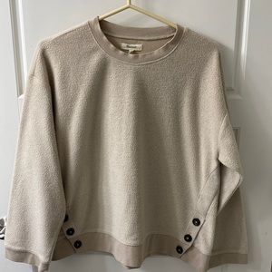 Madewell fleece sweatshirt size small neutral alabaster colour